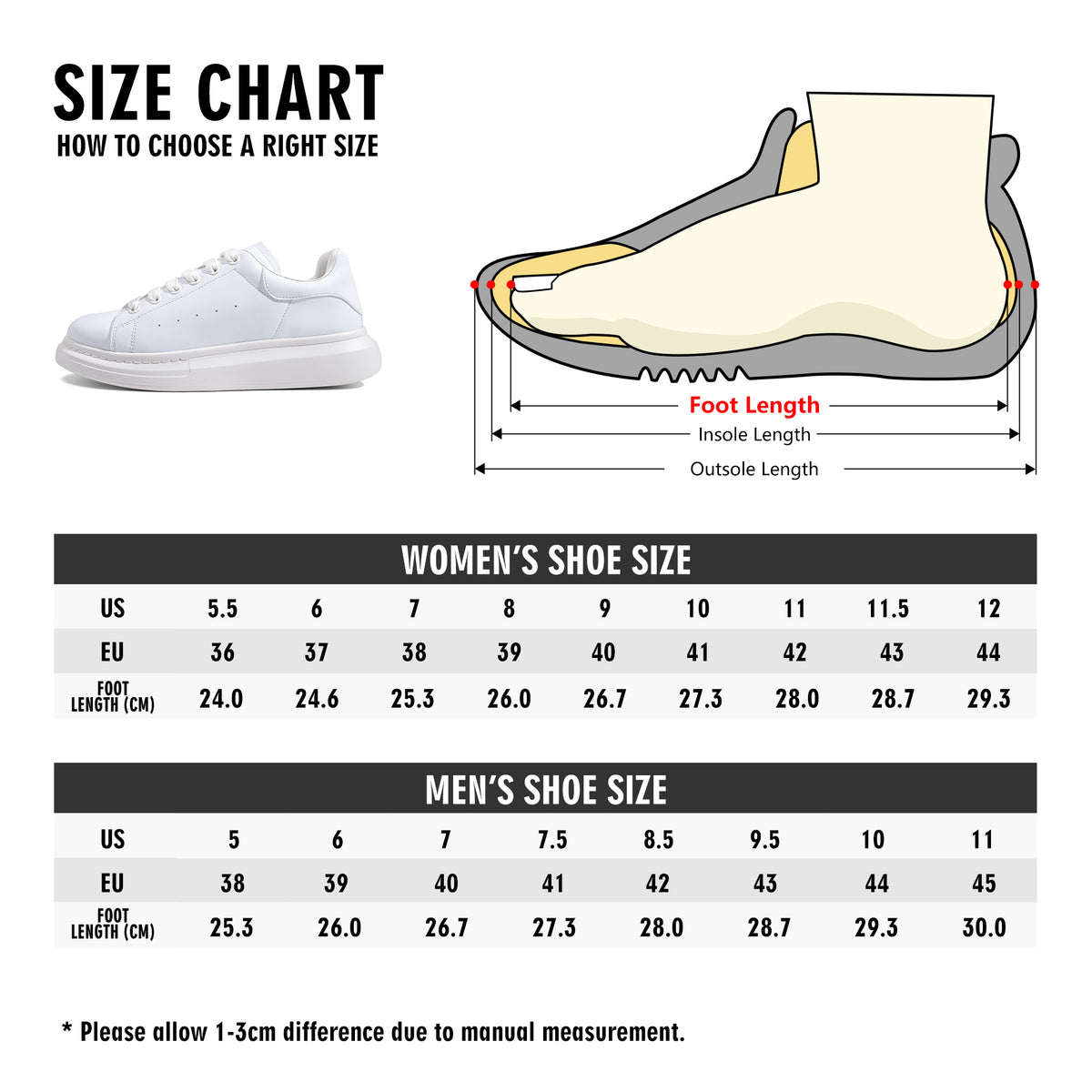 Mens White Low Top Chunky Shoes